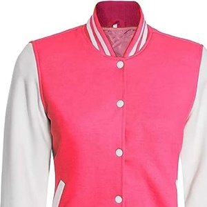 Chaqueta Deportiva de Invierno Personalizada para Mujer, Color Rosa, de Lujo, con Forro de Lana, Patrón Sólido, Bordado Personalizado, Comodidad Invernal - Product Image 5