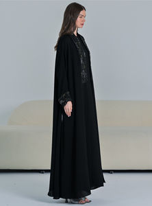 Ensemble de robe intérieure Abaya à manches longues en soie anti-rides, élégante et luxueuse, sur mesure, ornée d'un style traditionnel musulman sophistiqué - Product Image 5