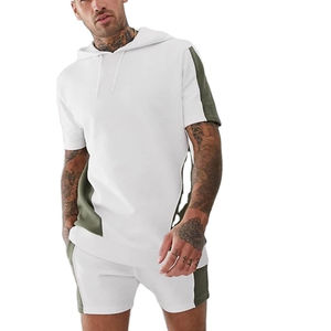 Ensemble double d'été de style de rue pour hommes-Coupe ajustée T-shirt court décontracté en coton élasthanne grande taille vente en gros - Product Image 1
