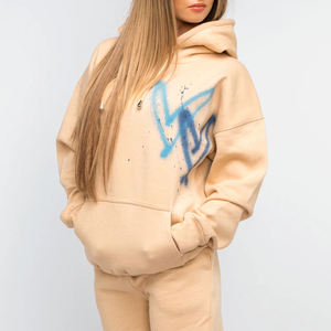 ชุดวอร์มผู้หญิงแบบมีฮู้ดผ้าฟลีซ 2 ชิ้น ดีไซน์ตามสั่ง ขายดี โลโก้สั่งทำได้ รุ่นใหม่ ราคาถูก - Product Image 3