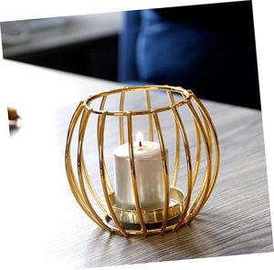 HF artisanat or métal mariage bougeoirs en laiton décor à la maison pour noël et saint valentin verre bougie lampes et bocaux - Product Image 6