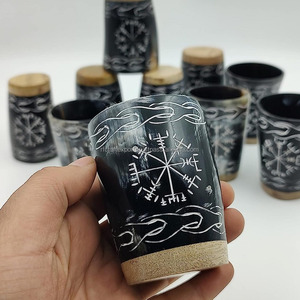 Vaso de chupito de toro Original Natural, copa para beber, regalos para él, regalos, cuerno para beber de búfalo Real, copa de vino de RF Crafts - Product Image 3