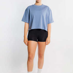 T-shirts courts d'été en coton pour femmes, fabrication OEM de haute qualité, vente en gros avec impression de logo personnalisée - Product Image 4