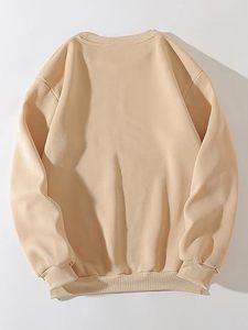 Pulls molletonnés amples tricotés Casual Street Style imprimés pour femmes avec épaules tombantes - Product Image 4