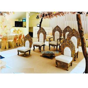 Wedding Wooden White & Gold Mandap <b>Chairs</b> Modern Golden <b>Hand</b> Carved Vidhi <b>Chairs</b> Set Traditional Wooden Carved Mandap <b>Chairs</b> UK - Product Image 1