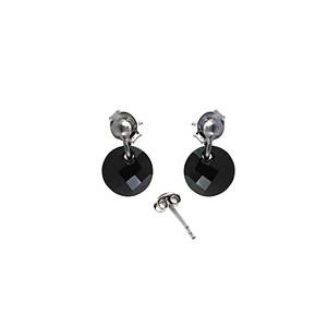 Boucles d'oreilles pendantes en diamant noir/coupe poire (argent 925/plaqué or/pierre précieuse) - Product Image 1