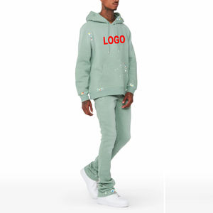 2025 Hip Hop Top qualité poids lourd personnalisé Flare survêtement pour hommes 100% coton nouveau Design Flare survêtement ensemble - Product Image 4