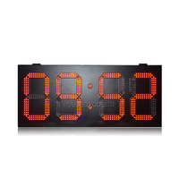 Panneau numérique LED extérieur double face Tube rouge Affichage de l'heure et de la température Horloge murale à LED pour aéroport ou gare