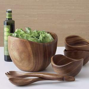 Juego de 3 mesas de madera maciza de alta calidad, artículos de cocina, mesa de comedor, cuenco de madera de mango, decoración del hogar - Product Image 5