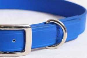 Collar de perro de cuero de PVC personalizable de alta calidad Patrón sólido Remache de hardware niquelado Bajo MOQ Característica personalizada Marrón - Product Image 3