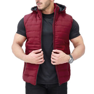Veste matelassée d'hiver sans manches personnalisée pour hommes avec coque résistante à l'eau Services OEM Veste matelassée coupe-vent pour hommes - Product Image 4