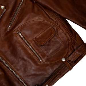 Premium Quality Genuine Leather <b>Jacket</b> Handmade <b>Western</b> Boho Fashion Design Tan Cow Leather Premium Quality - Product Image 4