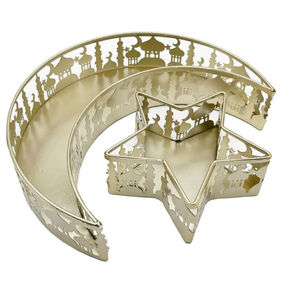 Wholesale Table Decorative Food <b>Serving</b> <b>Tray</b> Ramadan Decoration Accessories Finest Quality White Color <b>Round</b> Shape Metal <b>Tray</b> - Product Image 6