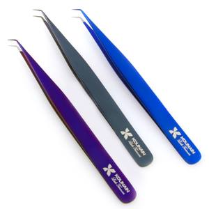 Pince à épiler pour extensions de cils Kounain personnalisées, en acier inoxydable, à pointe dentelée, durable, précise, fine, multi-longueurs - Product Image 5