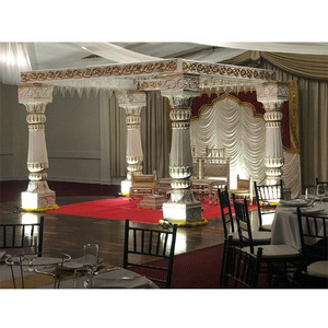 Mandap de Boda Romano de FRP para Ceremonia India, Decoración de Mandap de Boda con Tema Blanco, Mandap de Fibra Blanco Moderno para Boda, Washington - Product Image 1