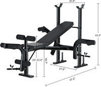 Banc d'entraînement de levage de poids plats pliables et réglables, ensemble de presse avec extension de jambe