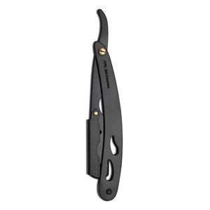 Rasoir à bord droit pour rasage rapproché lame en acier inoxydable à haute teneur en carbone revêtement noir rasoir de barbier professionnel - Product Image 4