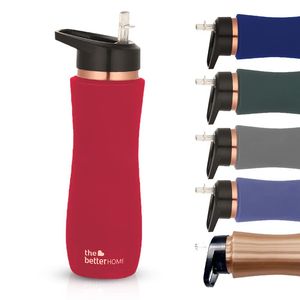 ขวดน้ำทองแดง100% โลหะทองแดงบริสุทธิ์ขวดเก็บน้ำกันรั่วขวดน้ำดื่ม Ayurveda โดย HF crafts - Product Image 1