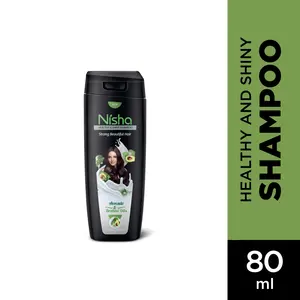 Nisha Shampoo Schwarz 80 ml Avocado & Brahmi Actives Shampoo Für glattes, weiches, seidiges Haarwuchs-Shampoo