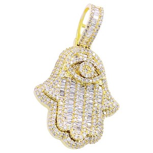 ฉูดฉาด VVS เพชรโมอิสชุบทอง925เงินจี้ฮิปฮอป Bling Hamsa เครื่องประดับแฟชั่นสุดหรูสำหรับแร็ปเปอร์ - Product Image 5