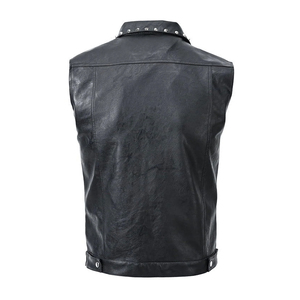 Chaleco de Cuero Vacuno Genuino de Último Diseño, Chaleco de Cuero para Hombre Impermeable con Logotipo Personalizado Estampado para Motocicleta - Product Image 3