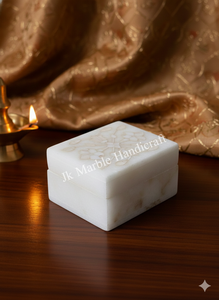 Marble Jewelry Storage <b>Box</b> <b>Floral</b> Pattern Rectangular Handcrafted with Inlay Design Natural Spot Wholesale Price - Product Image 5