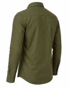 Camisa de Vestir Personalizada para Hombre, sin Cuello, Tejida, Transpirable, de Verano, Verde Oliva, Manga Larga, de Algodón, con Logotipo Bordado, Tallas XL-4XL - Product Image 6