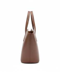 Bolso Tote de Cuero Genuino Color Marrón Avellana, Estilo Vintage, Bolso de Hombro Minimalista con Parte Superior Curva para Mujer, Bolso de Mano Estético Ondulado - Product Image 4