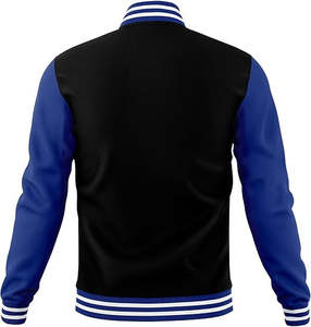 Veste décontractée en tricot enduite de toile pour homme, taille plus, bouton, logo personnalisé, hiver, lettreman, baseball, cuir/laine, vierge - Product Image 1