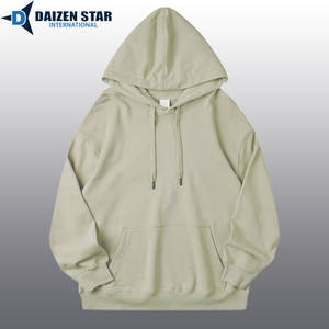 Sweat à capuche oversize pour homme en coton 100% écologique, respirant, coupe-vent, uni, logo personnalisé sur le devant, 300 grammes, 500 grammes - Product Image 4