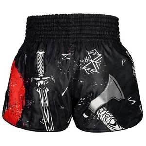 The Barbarian Muay Thai Boxing Shorts Corte alto Estilo retro Diseño personalizado Satén sedoso Muay Thai Shorts - Product Image 5