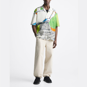 Pantheraint, camisa de playa hawaiana personalizada para hombre, estilo Formal informal con estampado abstracto, tela de punto de manga corta, 100% algodón - Product Image 3