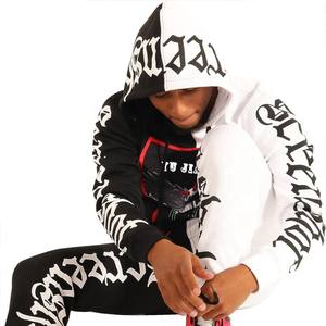 <b>Autumn</b> Men's Blue Hooded Sweatshirt 3D Printed Screen Print Fleece <b>Fabric</b> Knitted Pullover with Front Logo Embroidery Plus Size - Product Image 4