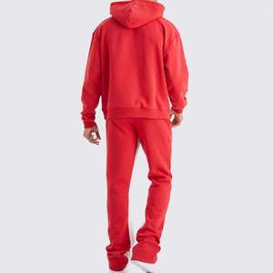 Nuevo diseño bordado personalizado sudaderas acampanadas apiladas Joggers hombres conjuntos apilados chándal Jogger traje hombres chándal - Product Image 5