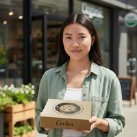 Boîte à biscuits recyclable en papier rigide de qualité alimentaire stratification mate gaufrage revêtement UV pour Biscuit Snack produit congelé
