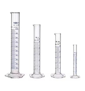 Cilindro graduado de medición con base hexagonal de vidrio de borosilicato transparente de 2000ml para laboratorio al por mayor - Product Image 1