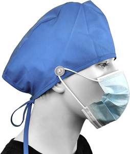 Casquette de bloc opératoire unisexe personnalisée avec logo imprimé pour infirmières et médecins, à doublure en satin, pour cheveux longs, avec détection d'aiguille - Product Image 2