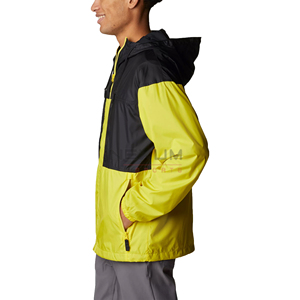 Veste coupe-vent légère en nylon imperméable pour homme avec col montant, fermeture à glissière, survêtement à capuche souple pour le printemps - Product Image 6