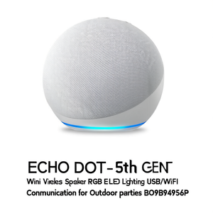 ECHO DOT 5th Gen White Mini Wireless <b>Speaker</b> RGB <b>LED</b> Lighting USB/WiFi Communication for Outdoor Parties B09B94956P - Product Image 3