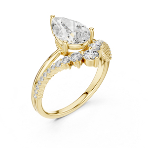 Anillo de Oro Blanco de 14K con Diamante Cultivado en Laboratorio de Corte Pera de 2.35 Ct, Certificado por IGI, Estilo Vintage para Mujer - Product Image 6