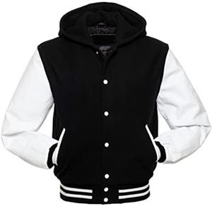 2025 Letterman vestes Original Varsity laine et cuir à capuche col montant toile 10 équipe couleurs XXS à 6XL - Product Image 2