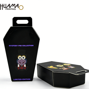 Custom Printed Halloween <b>box</b> Mystery Pin Collection <b>Box</b> with UV Limited Edition Enamel Lapel Pin Packaging Gift <b>Box</b> with Hanger - Product Image 3