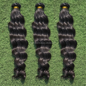 Meilleures extensions de cheveux à pointes en kératine, sans nœuds, sans perte, 100 % cheveux humains, cuticules alignées, cheveux vierges Remy, vente en gros en provenance d'Indonésie - Product Image 1