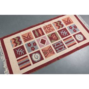 พรมตุรกีโบราณขนาดเล็ก 2.6x5 ฟุต สีเบจ ทำจากขนสัตว์ - Product Image 1