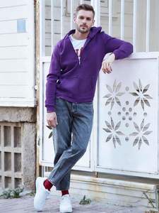 Sweat à capuche unisexe à fermeture éclair, confortable, entièrement zippé, en tissu doux mélangé de coton, manches longues, vêtement d'hiver, formel, séchage rapide - Product Image 5