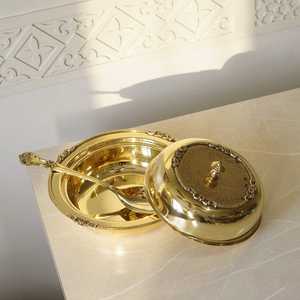 Casserole de luxe en laiton avec couvercle, fait main, type Pital Donga, pour servir des aliments chauds, décoration de table et vaisselle authentique - Product Image 5