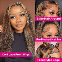 Perruque Bob Courte Ondulée Profonde en Cheveux Humains Transparente HD P4/27 Ombré Highlight Piano Curly avec Lace Frontale 13x4 – Vente en Gros, Fournisseur Chaud, Livraison Directe