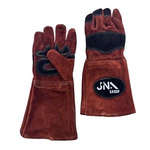 Guantes de soldadura de cuero dividido de vaca resistentes al calor Guantes de soldadura de doble palma de cuero dividido de vaca - Product Image 2