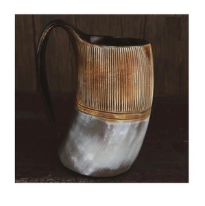 Indian Handmade Buffalo Horn <b>Mug</b> Carefully Carved From a Single Piece Of Dark Horn That Has Been Cut To Shape And Best Selling - Product Image 1
