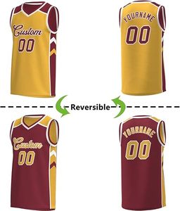 เสื้อบาสเก็ตบอลและกางเกงขาสั้นระบายอากาศสำหรับผู้ชายสีทีมออกแบบได้ตามต้องการ - Product Image 3